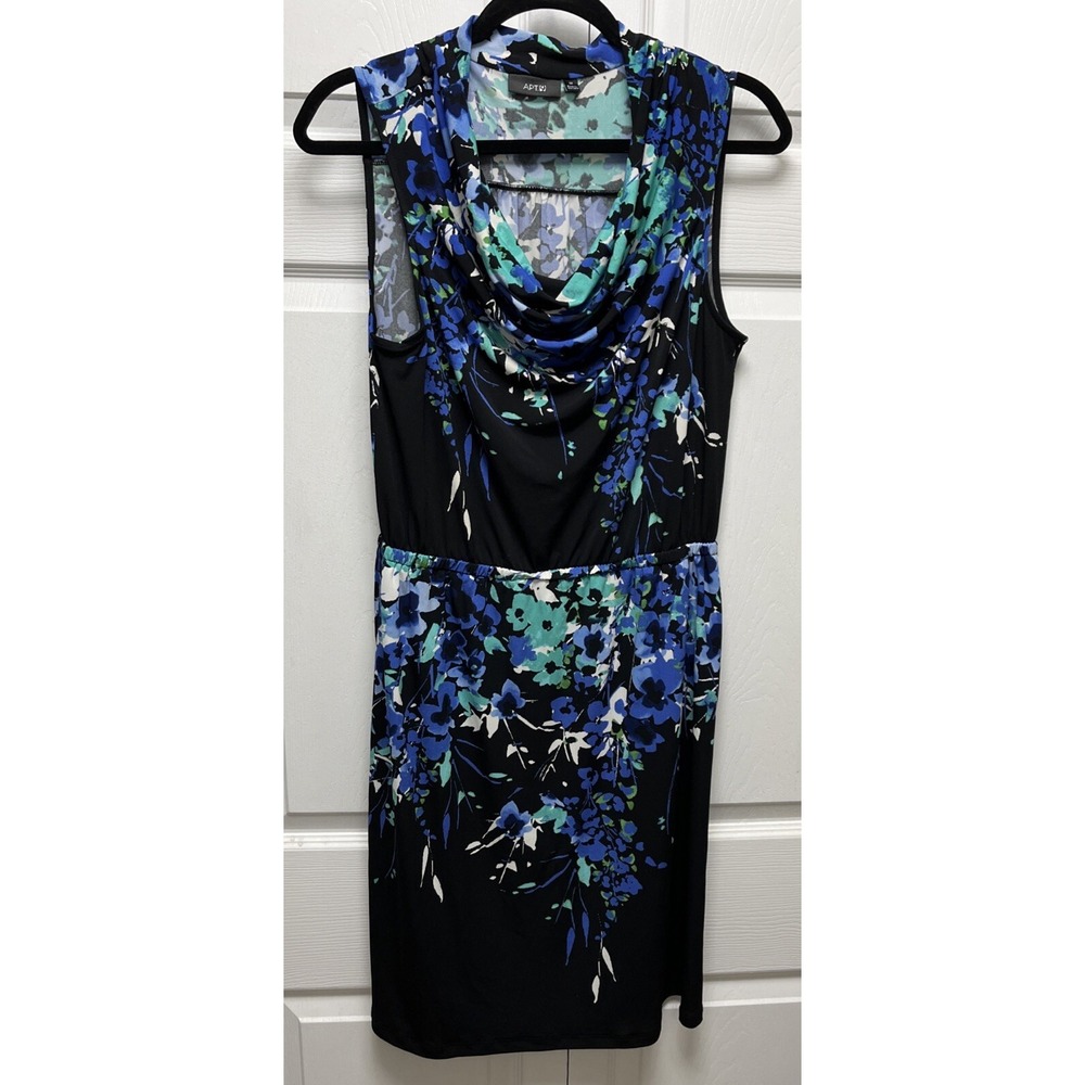 APT 9 Dress Womens Medium Multicolor Print Sleeveless Stretch Sheath